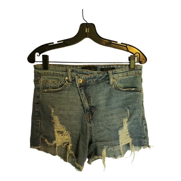 Women’s Jean Shorts Kendall Kylie Size 7 The Icon Short Asymmetrical Fly 28 - Picture 3 of 11